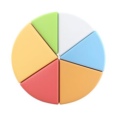 Fototapeta premium Colorful Geometric Pie Chart Representing Data Segmentation Concepts