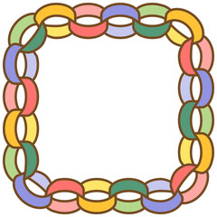 カラフルな輪飾り四角フレーム