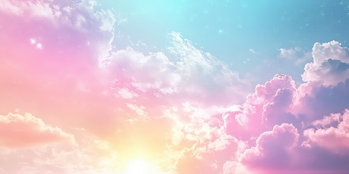 Dreamlike magical sky with radiant pastel unicorn glow.