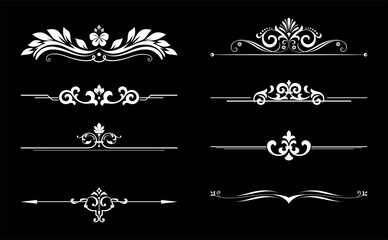 Vintage set. Floral elements for design monograms, invitations, frames, menus and labels. Graphic design of the website, cafes, boutiques, hotels, wedding invitations.