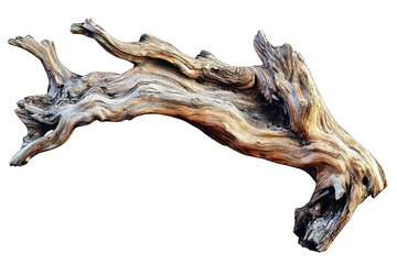 Fototapeta premium A twisted piece of driftwood showcasing natural textures and colors.