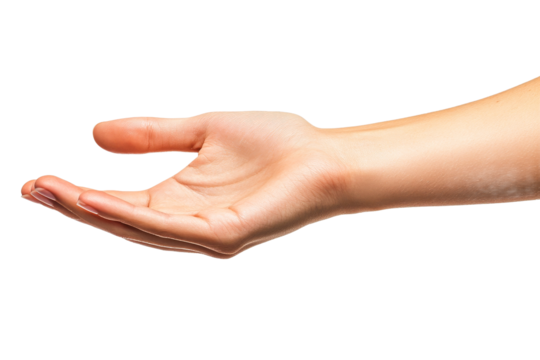 Open hand reaching out in a calm gesture