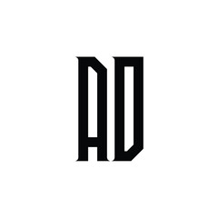 AD monogram logo design letter text name symbol monochrome logotype alphabet character simple logo