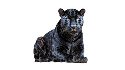 Majestic black panther resting in natural habitat