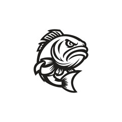 Bass fish mascot template