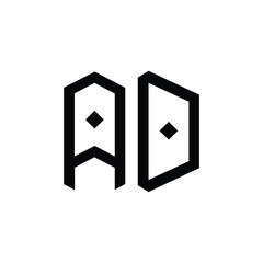 AD monogram logo design letter text name symbol monochrome logotype alphabet character simple logo