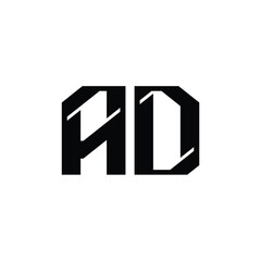 Fototapeta premium AD monogram logo design letter text name symbol monochrome logotype alphabet character simple logo