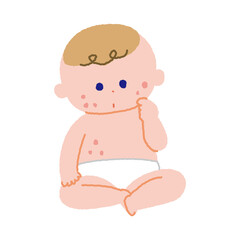 赤ちゃんスキンケアセット線画