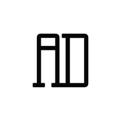 AD monogram logo design letter text name symbol monochrome logotype alphabet character simple logo