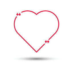 Quote love frame blank template. Empty speech bubbles. Vector illustration.