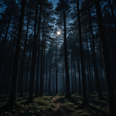 Fototapeta premium Forest in the late night