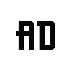 Obraz premium AD monogram logo design letter text name symbol monochrome logotype alphabet character simple logo