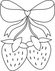 strawberry bow heart
