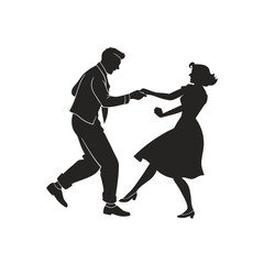 Hand drawn couple silhouette