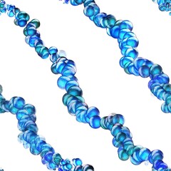 blue beads on white background