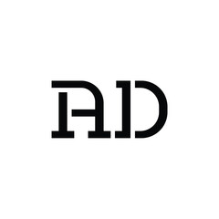 AD monogram logo design letter text name symbol monochrome logotype alphabet character simple logo