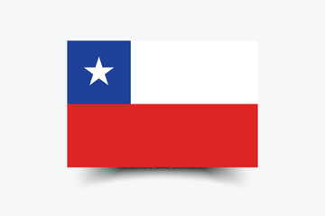 Flag of Chile. Flag icon. Standard color. Standard size. A rectangular flag. Computer illustration. Digital illustration. Vector illustration.
