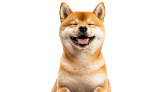 Cheerful shiba inu with a playful expression