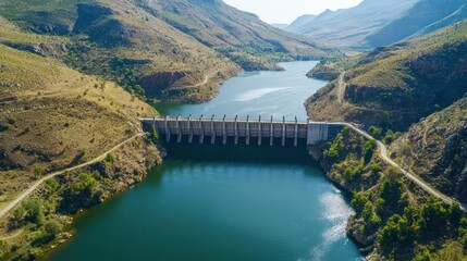 A dam releasing water, symbolizing an overflowing river.