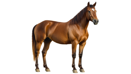 Graceful brown horse in bright light