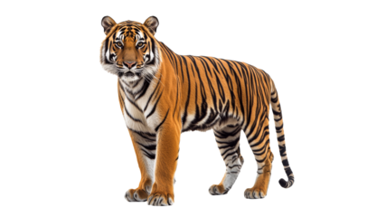 Majestic tiger standing confidently in the wild