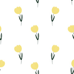 seamless pattern with yellow flowers