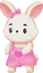 Rabbit Easter Day Watercolor Illustration for card website, application, printing, document, poster design, etc.