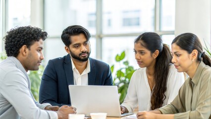 Fototapeta premium Indian Startup Team Discussing Business Expansion 