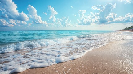 Overlapping waves creating patterns on a sandy beach.