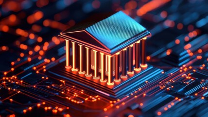 Digital architecture showcase virtual environment 3d render futuristic design tech-inspired concept