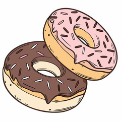 vector illustration of a donuts on blue background