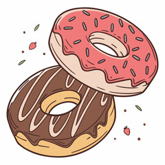 vector illustration of a donuts on blue background