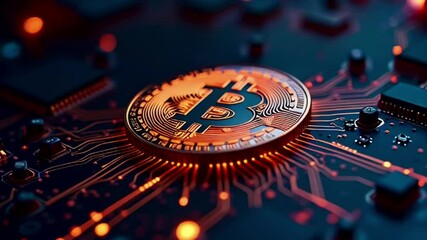 Concept of cryptocurrency and electronic mining, electrical power consumption. 