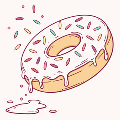 vector illustration of a donut on a white background