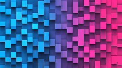 Fototapeta premium Abstract background with vibrant blue and pink 3D cubes, ideal for modern designs and presentations. Perfect for websites, social media, and marketing materials.