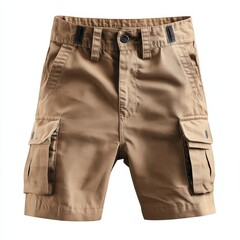 Cargo pants in khaki color featuring multiple utility pockets on for versatile style and functionality
