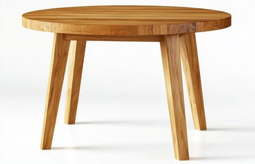 Coffee table made of natural wood on White background with clean lines and modern design features for versatile home decor use