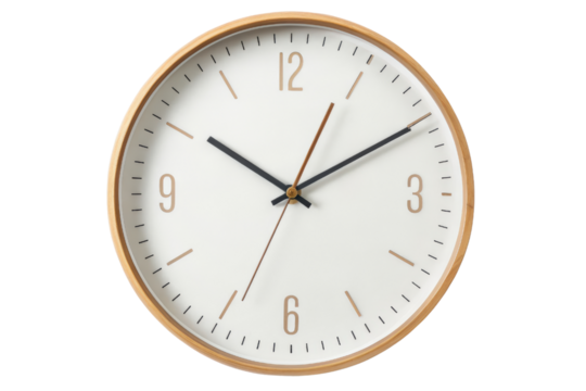 Oval wooden wall clock isolated with transparent background - Powered by Adobe