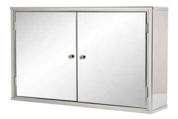 Stainless steel wall cabinet isolated with transparent background