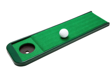 Golf putting green mat isolated with transparent background