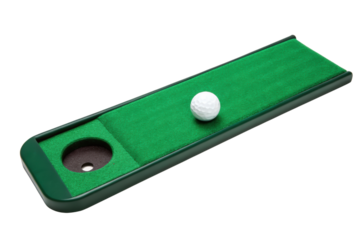 Golf putting green mat isolated with transparent background