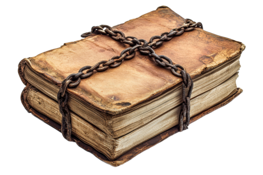 Rusty chain secured historical book