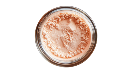 Powder in a clear glass on a flat surface