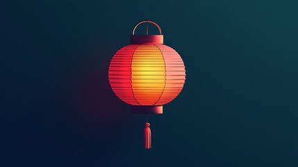 Obraz premium Minimalistic Paper Lantern Icon Design