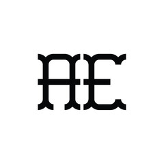 AE monogram logo design letter text name symbol monochrome logotype alphabet character simple logo