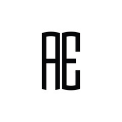 Obraz premium AE monogram logo design letter text name symbol monochrome logotype alphabet character simple logo
