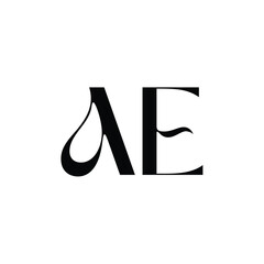 AE monogram logo design letter text name symbol monochrome logotype alphabet character simple logo