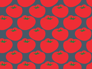 Red tomatoes. Drawing. Seamless vector pattern for design and decoration. 