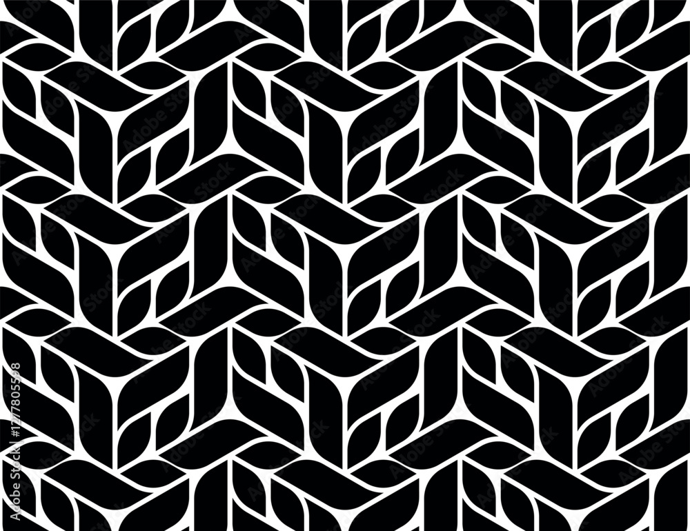 Aufkleber Abstract geometric pattern. A seamless vector background. White and black ornament. Graphic modern pattern. Simple lattice graphic design.