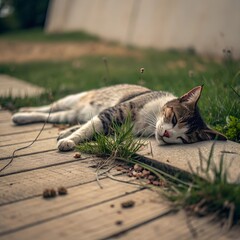 cat on the bench